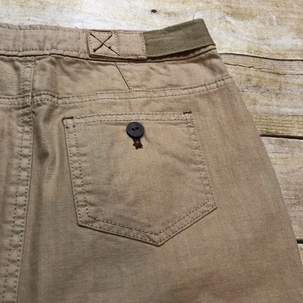 Anthropologie Daughters of the Liberation Tan Cotton Linen Blend Skirt